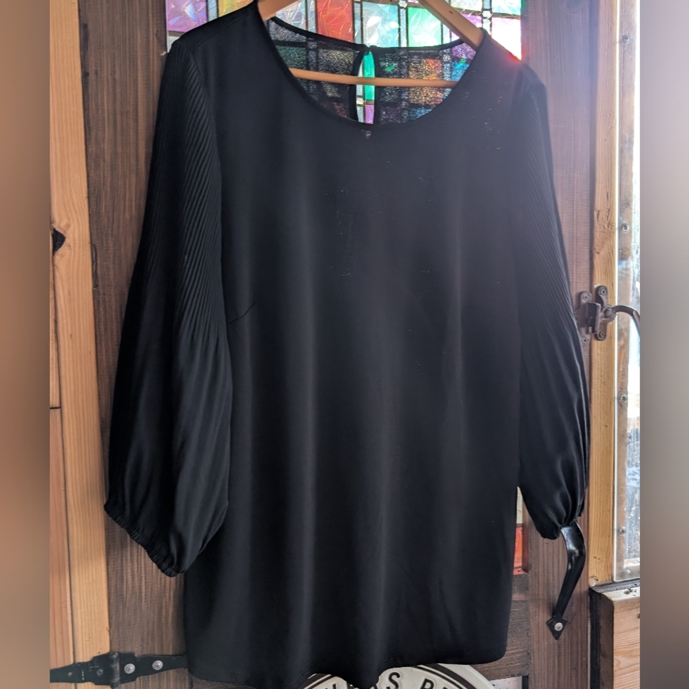 Adrianna Papell Black 3/4 Sleeve Blouse